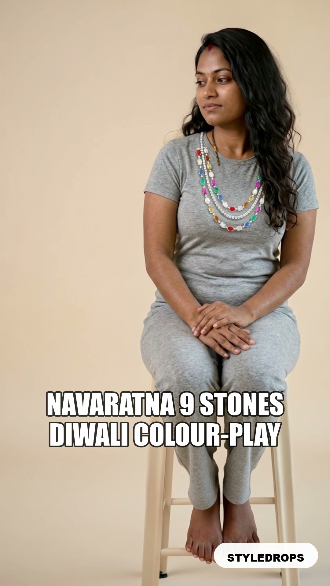 9 stones, one necklace — Paksha Navaratna for Diwali colour-play